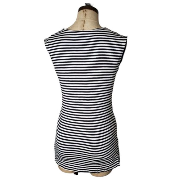 NWT Metaphor Black & White Striped Wrap Top Small – Sleeveless Ruched Blouse - Picture 8 of 10